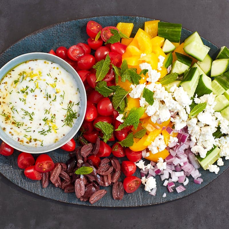 Chopped Greek Salad with Creamy Yogurt Dressing
