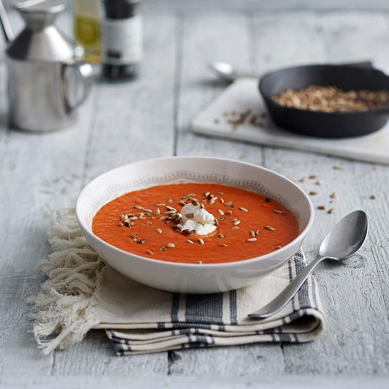 Rostad paprika- och bönsoppa med citronricotta - ViktVäktarna