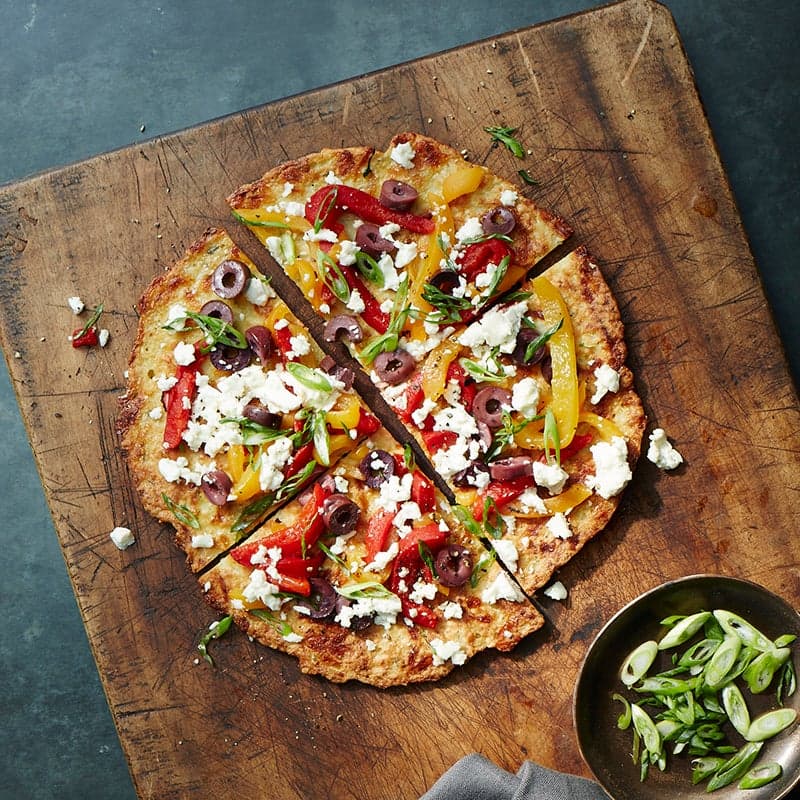 ViktVäktarna - Blomkålspizza med salladsost, paprika och oliver