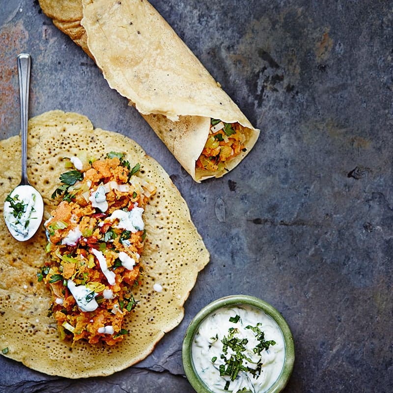 ViktVäktarna - Kikärtspannkakor med sötpotatisfyllning