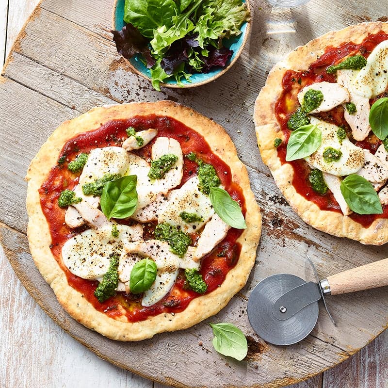 ViktVäktarna - Snabbjäst kyckling- och pestopizza