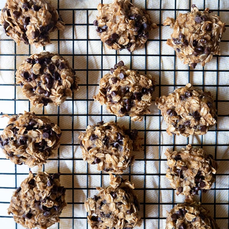 Peanut butter, banana, and chocolate chip breakfast cookies