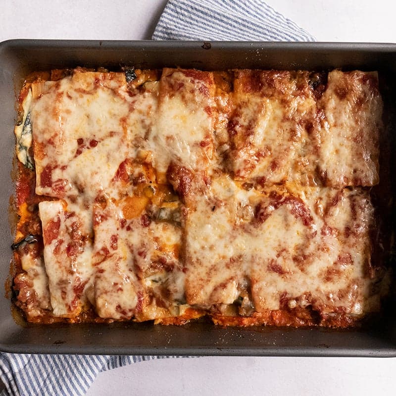 Veggie lasagna with hearts of palm noodles
