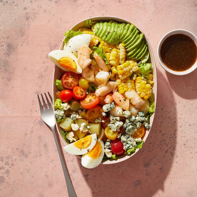 ViktVäktarna - Matig potatissallad med majs, avokado och räkor