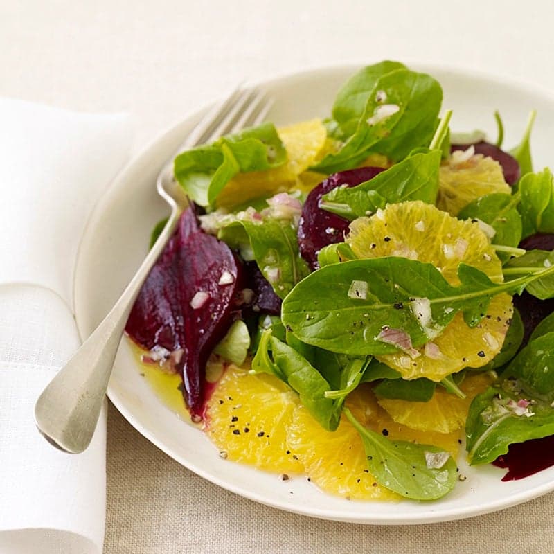 Orange, beet, and arugula salad