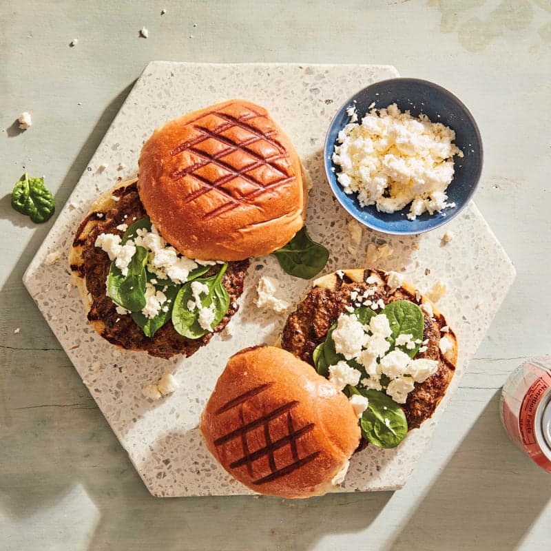 Greek-style cheeseburgers