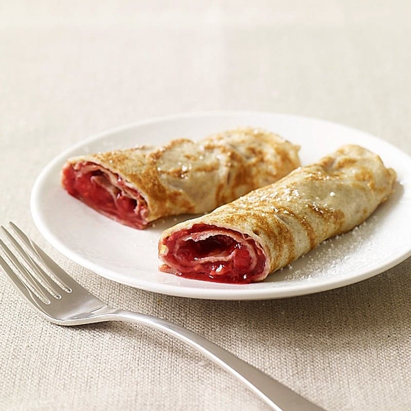 Whole Wheat Crepes with Raspberry Sauce