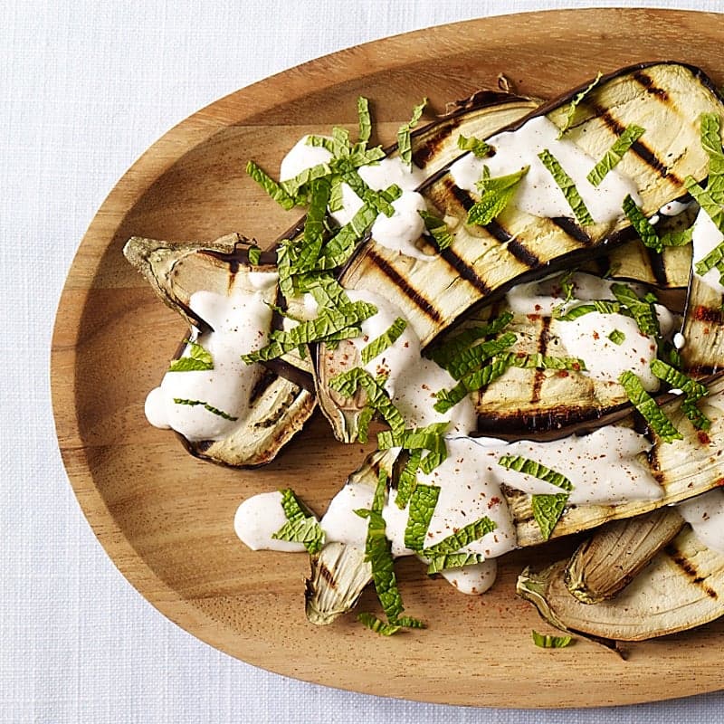 Grilled Baby Eggplant with Yogurt Sauce