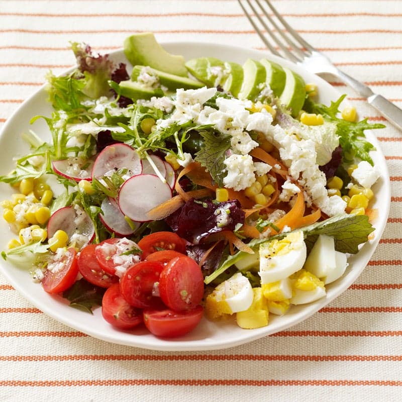 Egg, veggie and avocado salad with tarragon vinaigrette