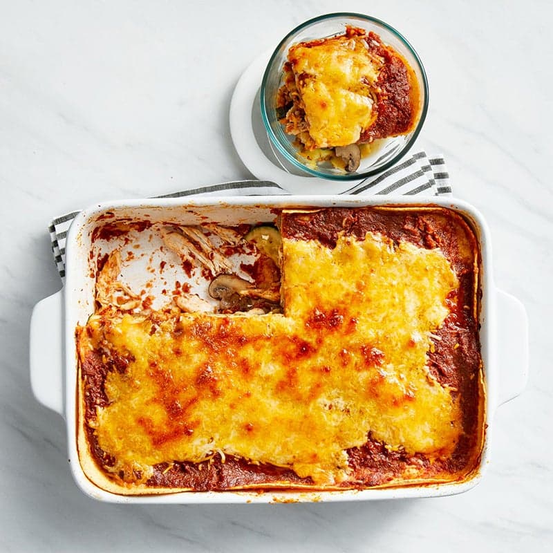 Shredded Chicken Enchilada Casserole