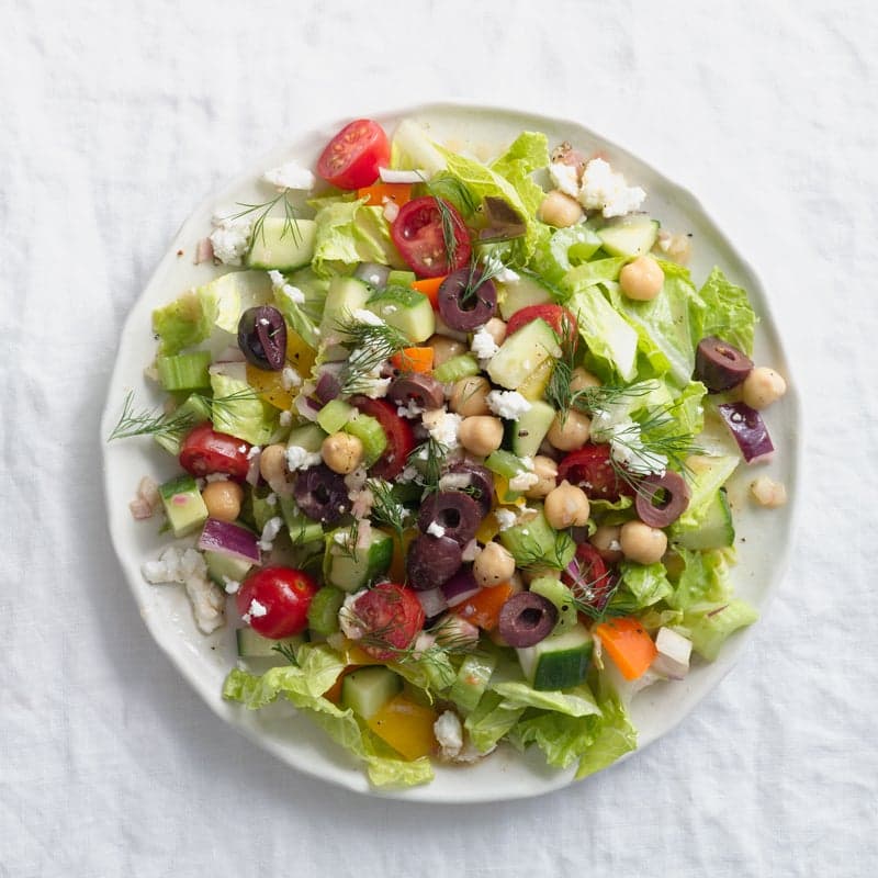 Greek Chopped Salad with Feta & Olives