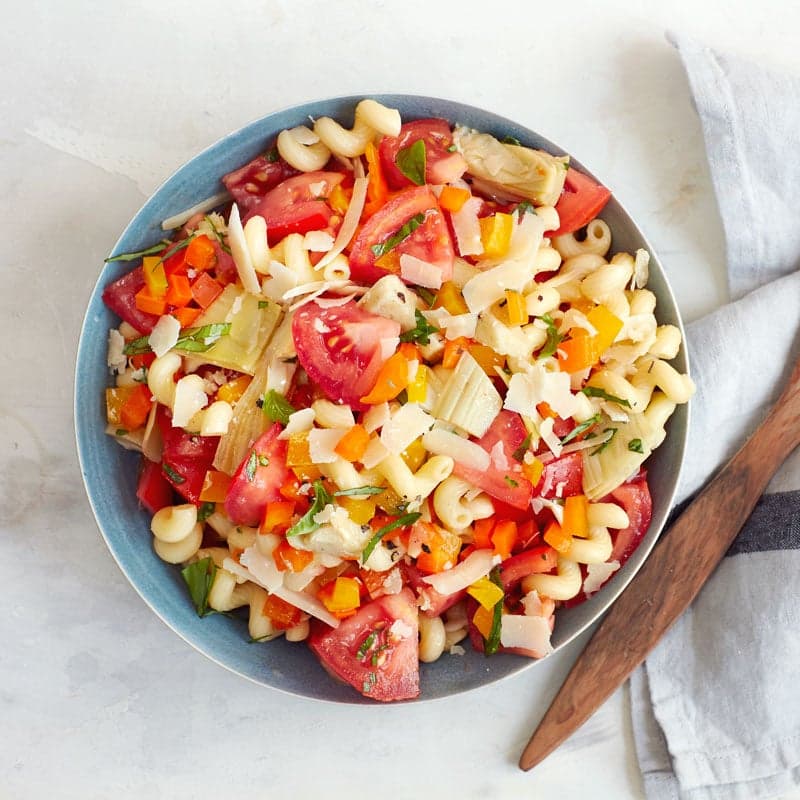 Italian Pasta Salad with Tomatoes & Artichoke Hearts