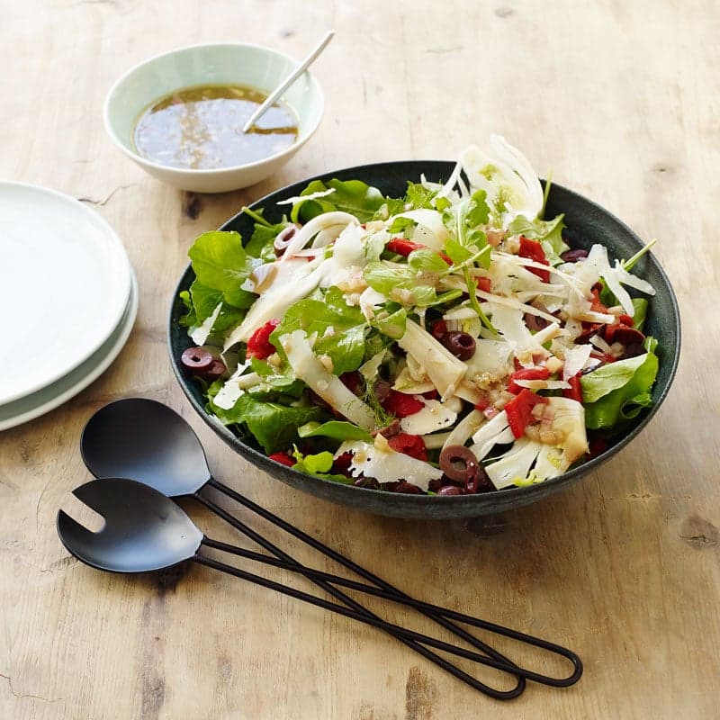 Fennel & roasted pepper salad with arugula & parmesan