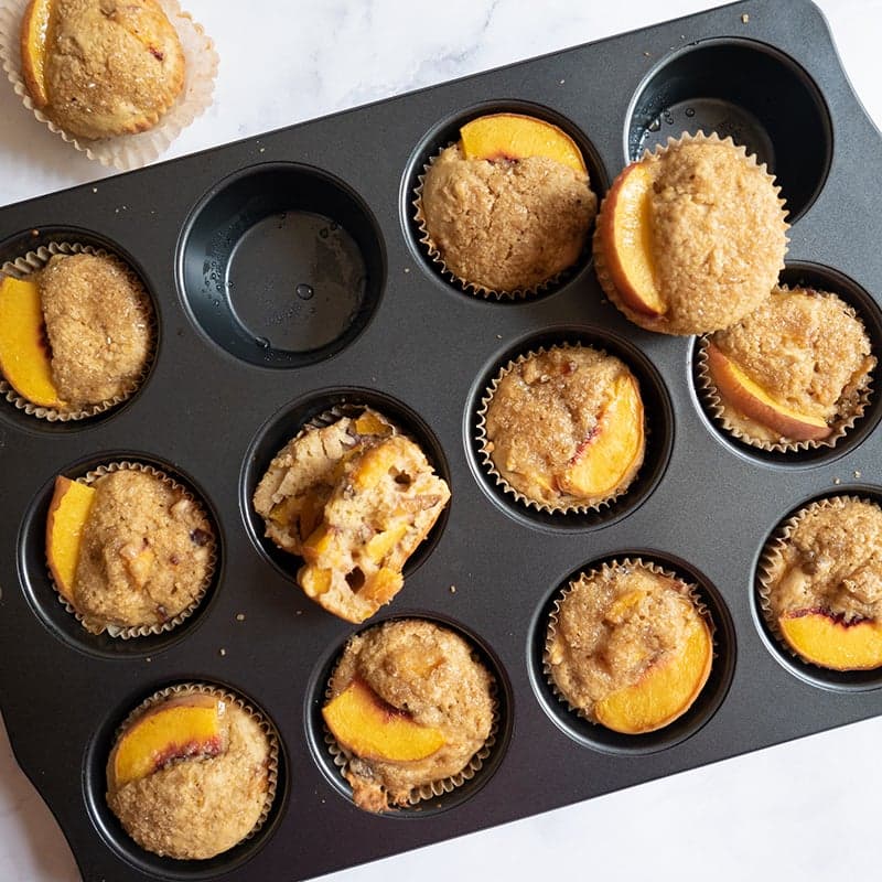 Fresh peach muffins